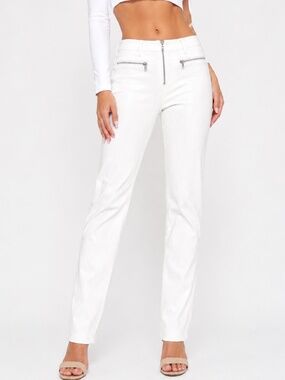 Tiger Mist White High Rise Zip Detail Denim Jeans Size S White Denim Skinny Jean
